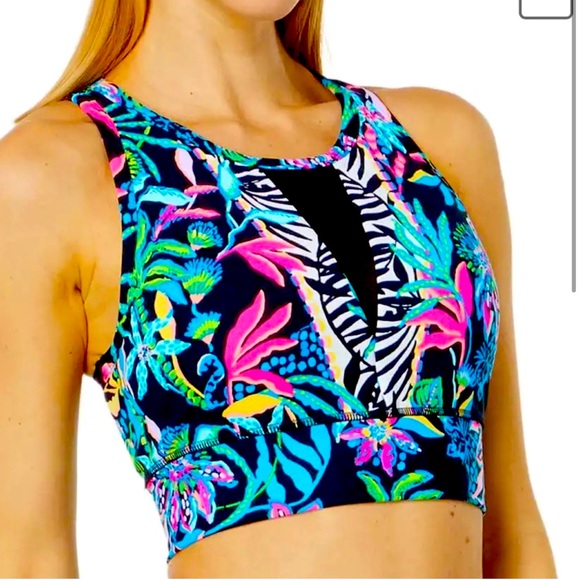 Lilly Pulitzer Tops - NWT Lilly Pulitzer Somerset Sports Bra - Onyx Paradise Glow - Size L
